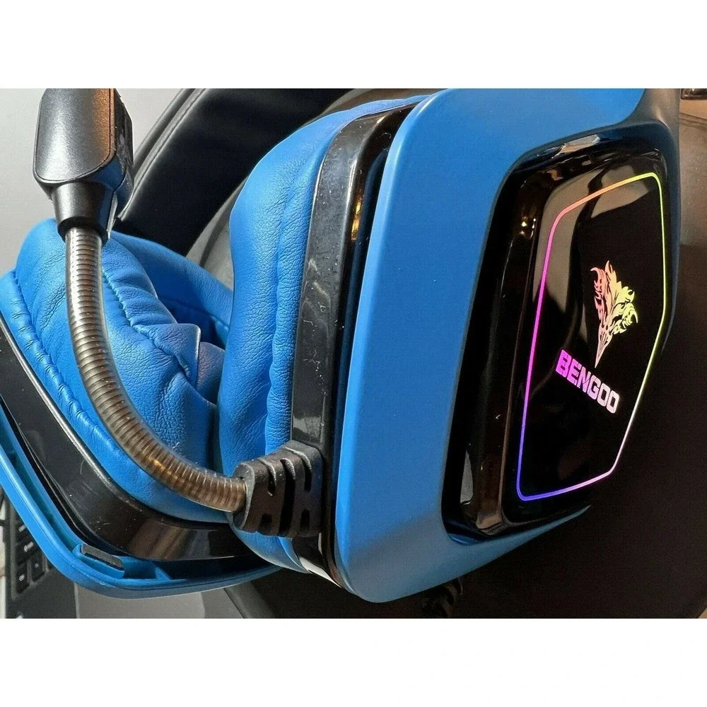 Bengoo USB Pro Gaming Headset For PC PS4, 7.1 Surround Sound Gaming Headphones